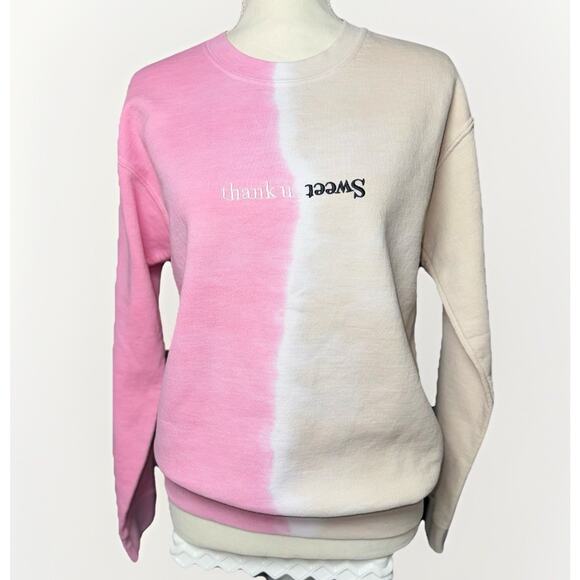 Ariana Grande SM Sweetener World Tour Two Tone Tie Dye Thank U Sweet Sweatshirt - Picture 2 of 6